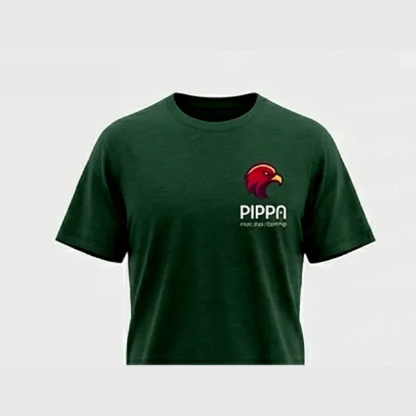 Pippa Men’s Premium Heavyweight Cotton T-Shirt Casual Crewneck Graphic Tee Comfort Fit Streetwear Forest Green - Green
