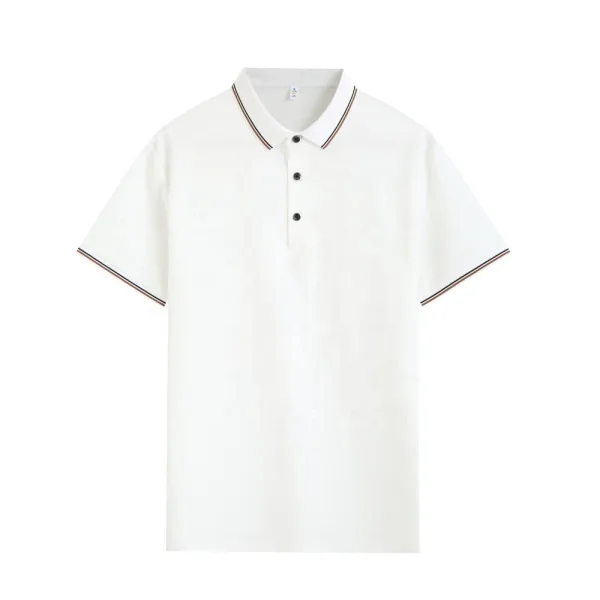 Waffle Pattern Fabric Polo T-shirt - Breathable Polo Shirt for Men - White